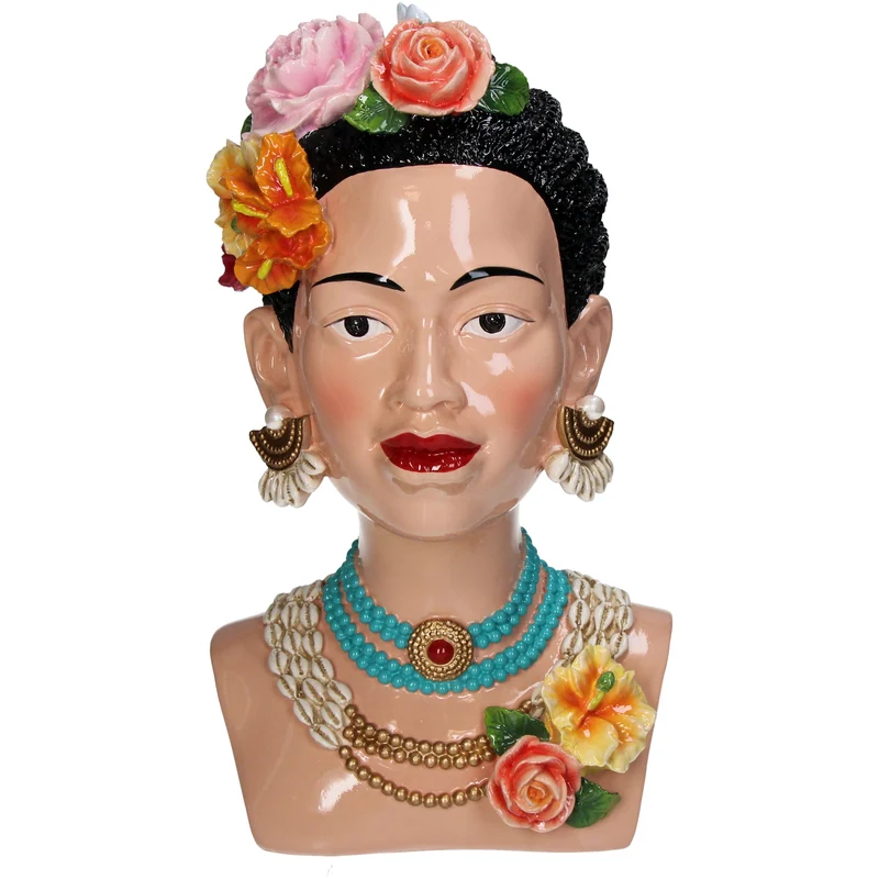 Vase Lady Flowers Polyresin Multi 17x20.8x29.2cm