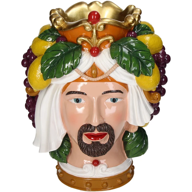 Vase Men Fruits Polyresin Multi 24.3x18.5x31cm