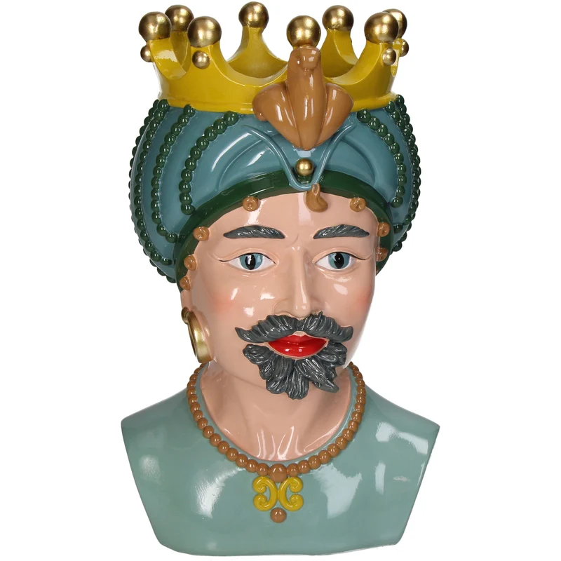 Vase Men Crown Polyresin Multi 19x18.4x33cm