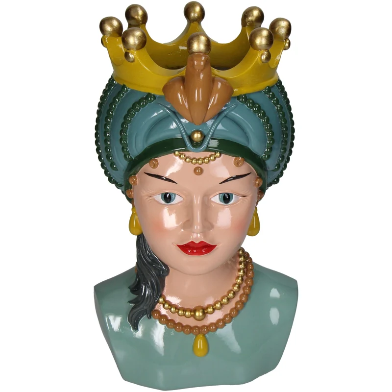 Vase Lady Crown Polyresin Multi 17.5x18.5x33cm