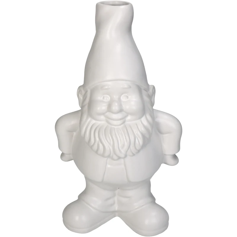 Vase Gnome ceramic White 14x11x24cm