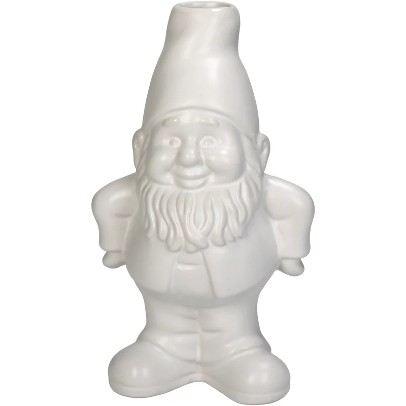 Vase Gnome ceramic White 11x8x18cm