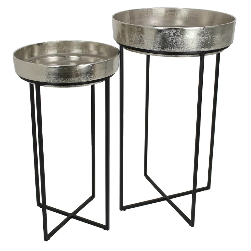 Planter aluminum Silver 75x50x50cm Set/2