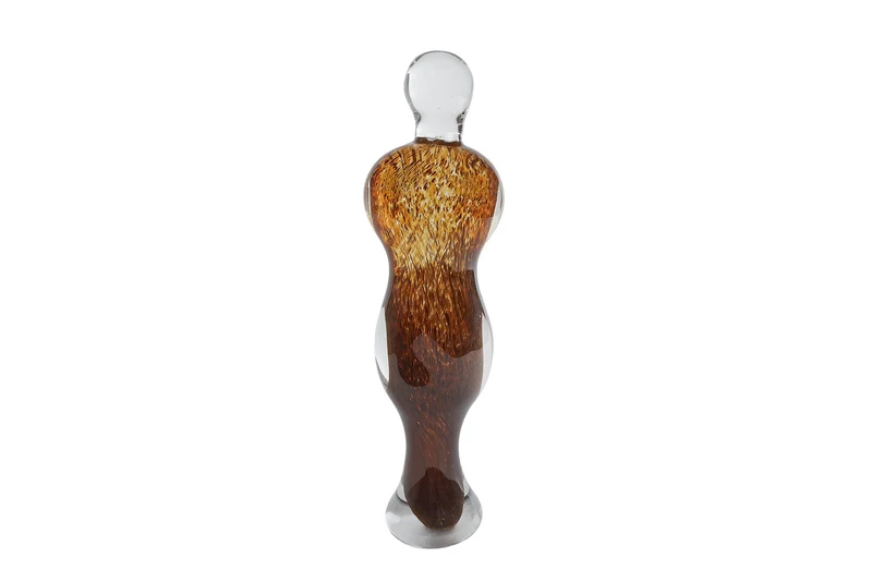 Sculptuur "Woman" bruin/goud glas 8,5x5,5x30cm