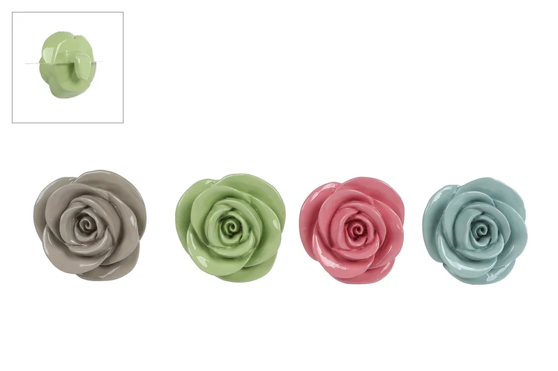 Pothanger "Rose" 4 assortie polystone 5,5x5,5x2,5cm
