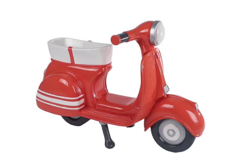 Bloempot "Scooter" rood polystone 58x27,5x39cm