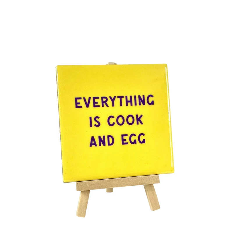 Tegeltje cook and egg 10,5x10,5x0,5cm