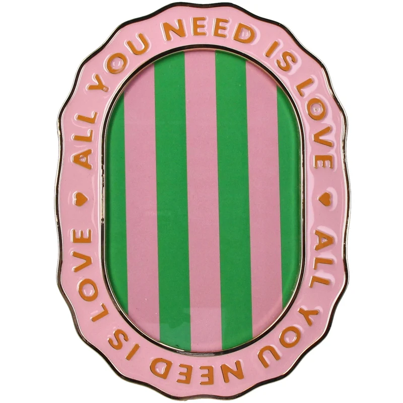Photo Frame Zinc Alloy 10x15cm Pink ''all you need..''