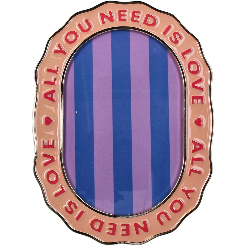 Photo Frame Zinc Alloy Pink 10x15cm ''all you need is love''