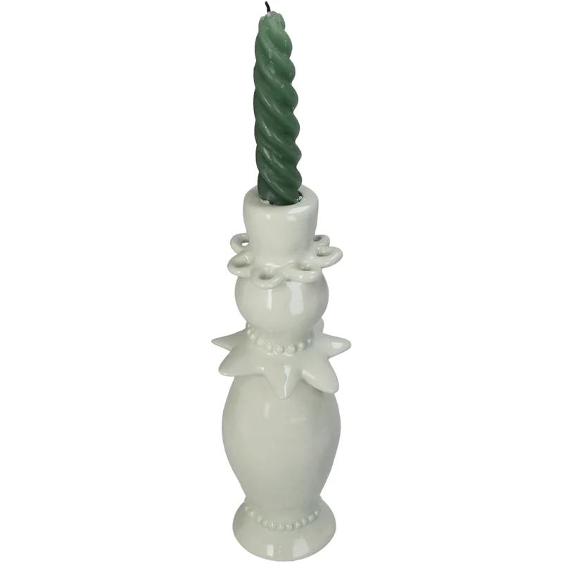 Candle Stick Stoneware Mint 8.6x8.6x24.1cm