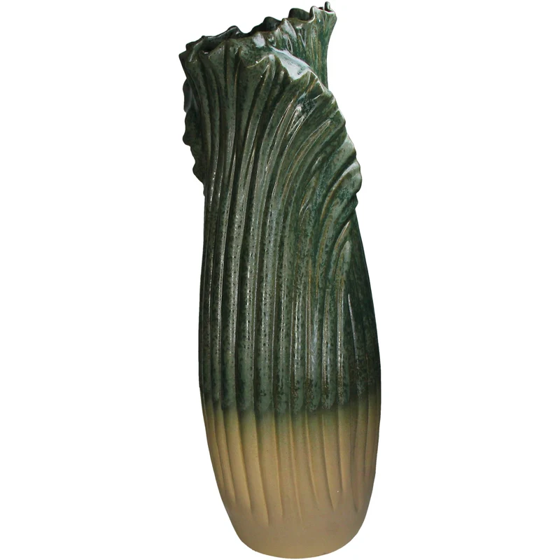 Vase Stoneware Green 27.5x27.5x78cm
