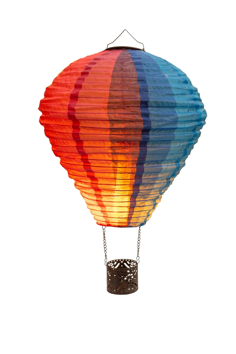 LUCHTBALLON NYLON SOLAR 22LED MET VLAMEFFECT 29X58CM MULTI