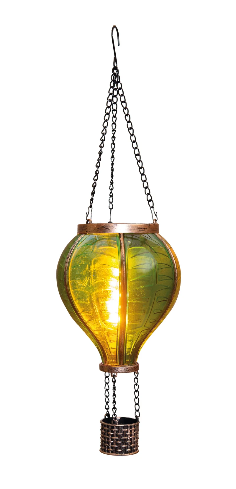 LUCHTBALLON SOLAR 12LED MET VLAMEFFECT 11X36CM GROEN