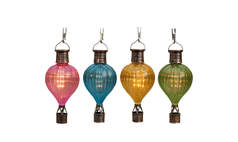 LUCHTBALLON SOLAR FLAME EFFECT 8X16CM 4 ASSOTIE BLAUW,GROEN,GEEL,ROZE