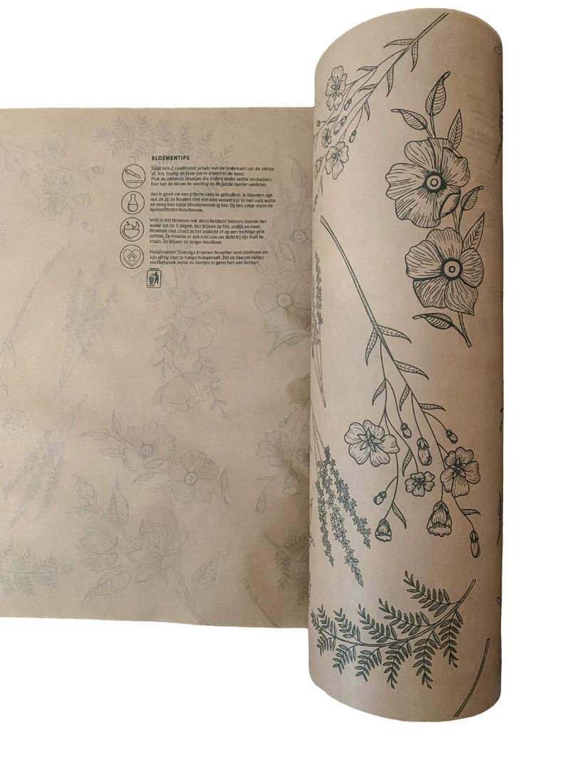 Rol papier 45gr natronkraft 60cm Botanic Flower 12kg FSC®