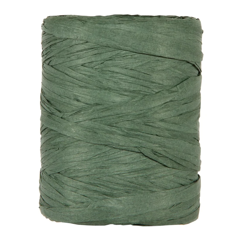 PAPIER RAFFIA 5-8MM 100MTR DARK GREEN