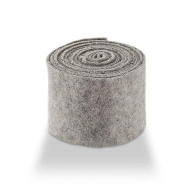 Wool felt vilt unicolor 7,5 cm Grijs 5MTR