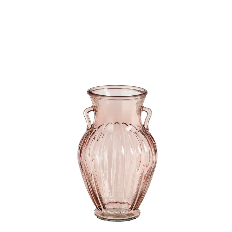 Zeus vaas glas roze - h20xd12cm