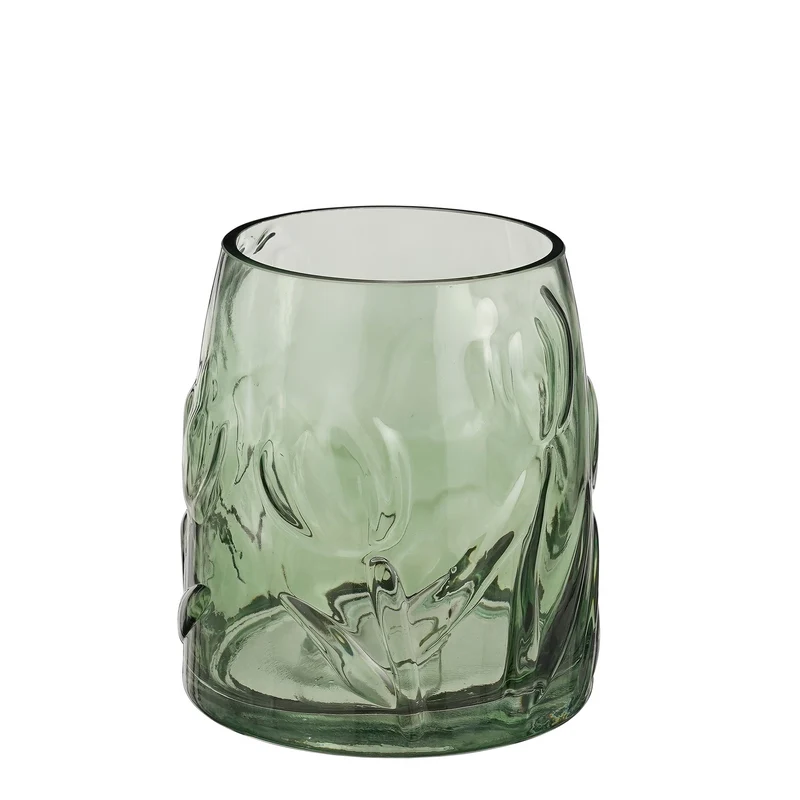 Yvette vaas glas groen - h15xd13,5cm