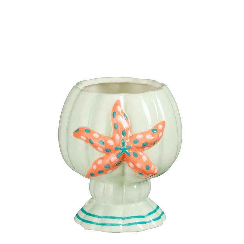 Vaas zeester l.blauw - l15,5xb14,5xh16cm