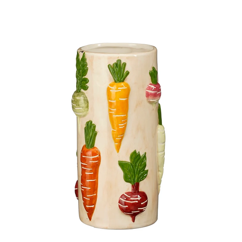 Vaas wortel wit - h22xd12cm