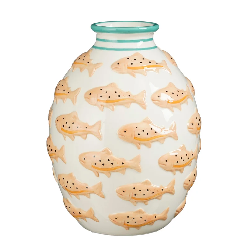 Vaas vis oranje - h27xd20,5cm