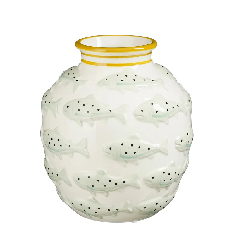 Vaas vis groen - h21xd18,5cm