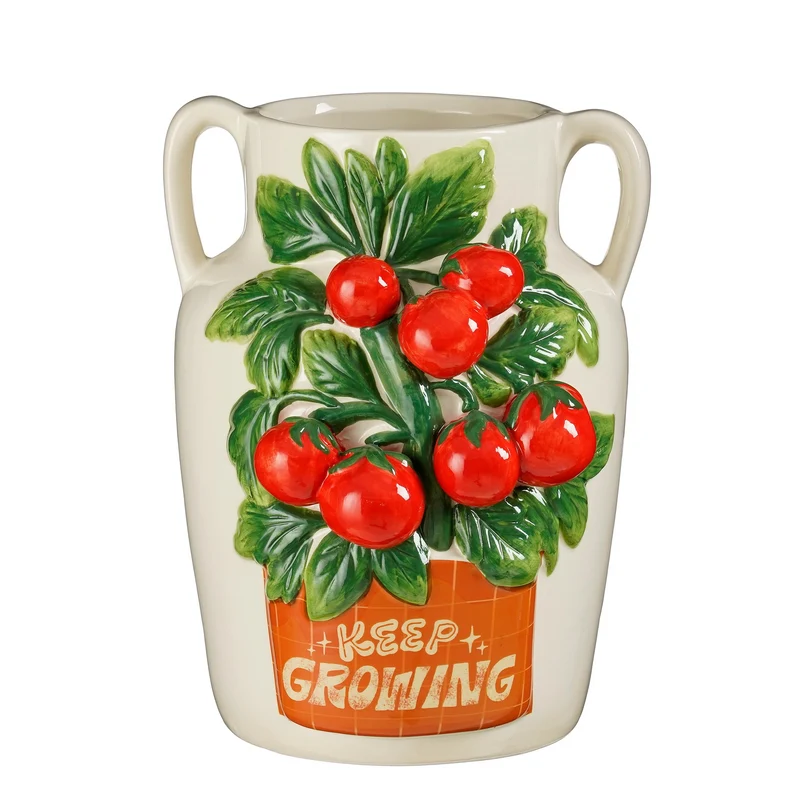 Vaas tomaat rood - l24,5xb22,5xh30cm