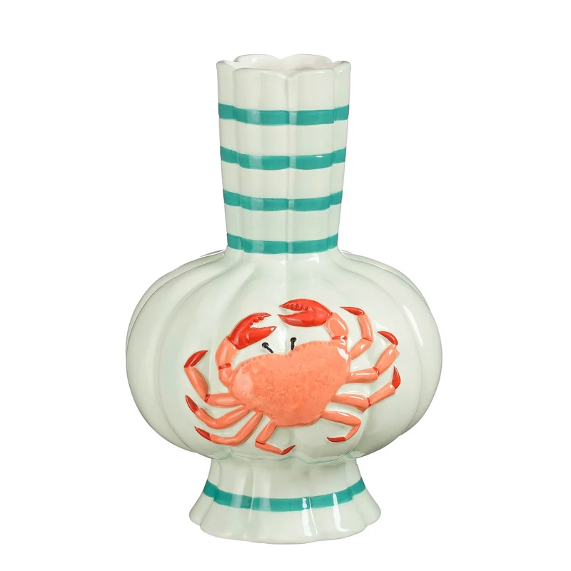 Vaas krab l.blauw - l20xb19xh29cm