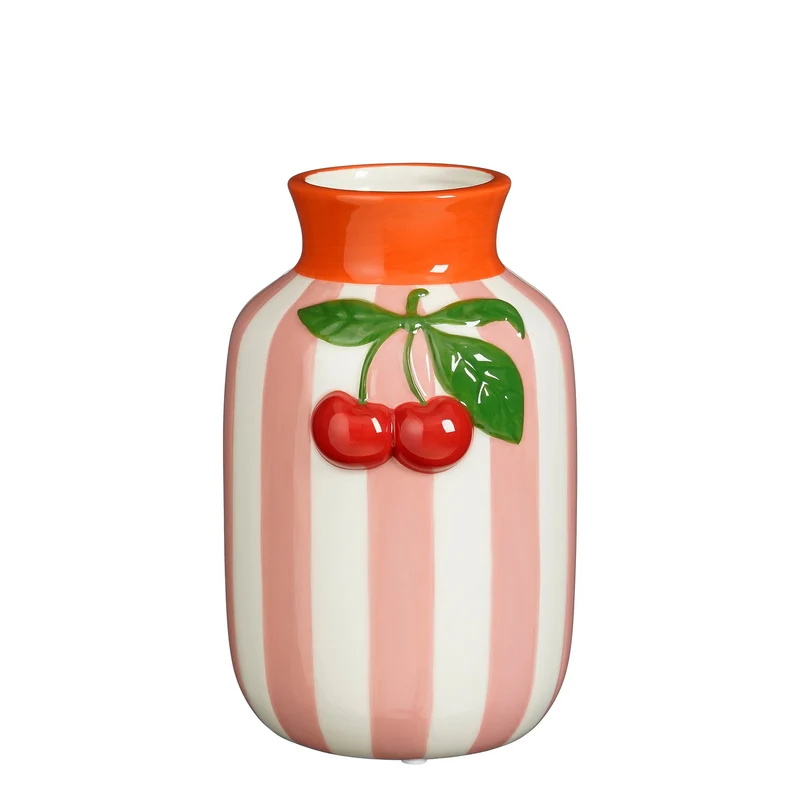 Vaas kersen roze - l12xb11xh18cm