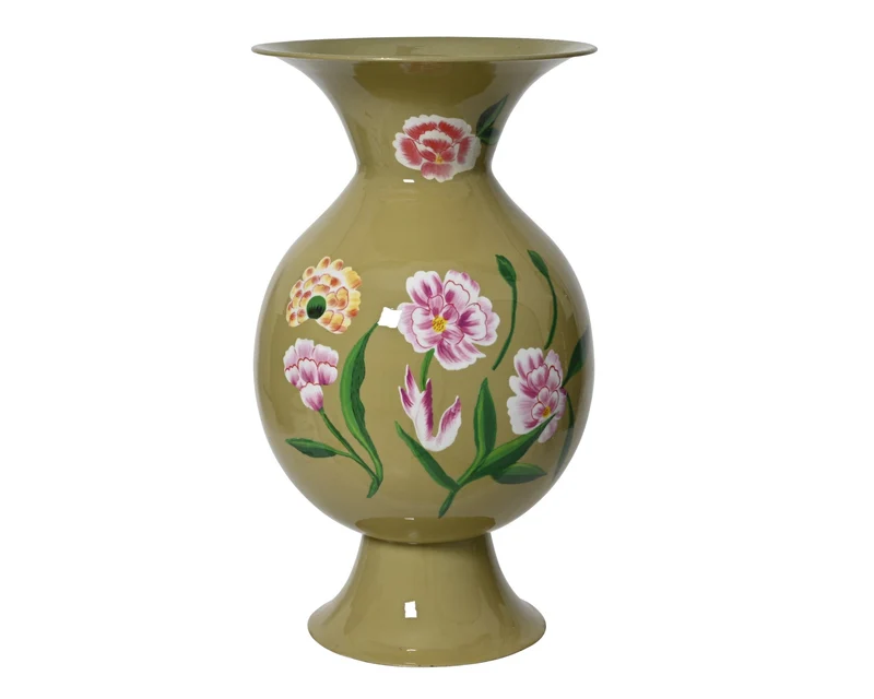 Vaas ijzer groen 26cm x 45cm
