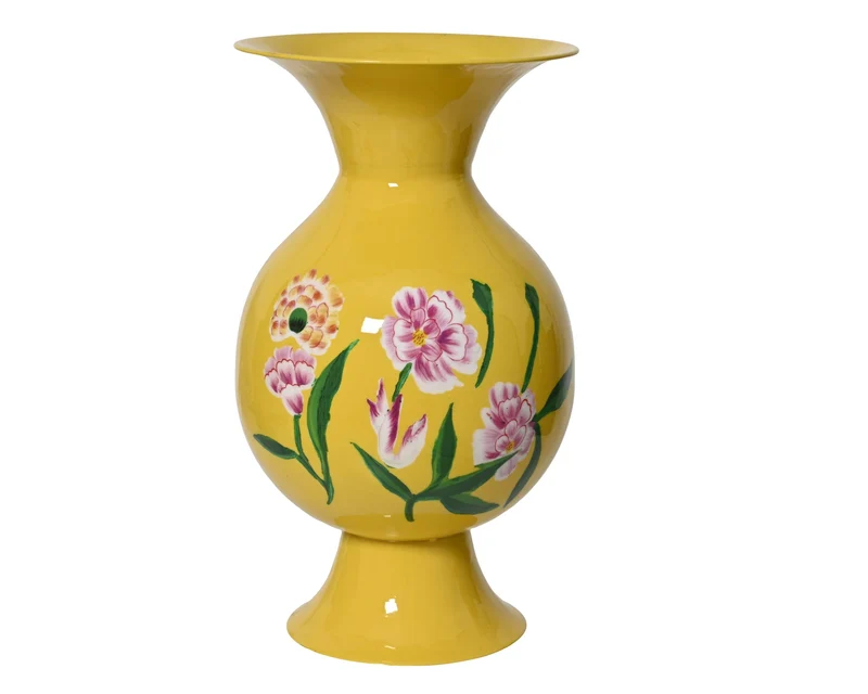 Vaas ijzer geel 26cm x 45cm