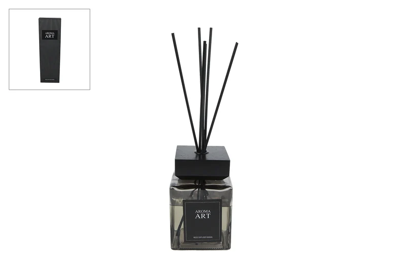 Diffuserset "Aroma Art" cedar wood 800ml zwart glas 23,5x23,5x39cm