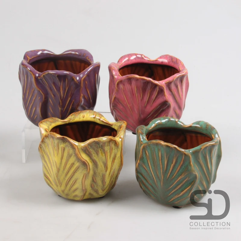 BLOEMPOT S FLOWER SAMMIE 4 ASSORTIE 11.5X11.5X9 CM KERAMIEK