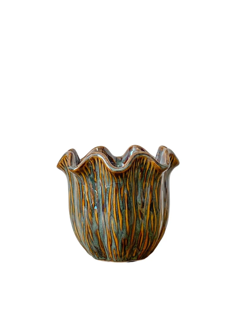 Pot ''Loire'' Keramiek D14 H12cm Dark Green