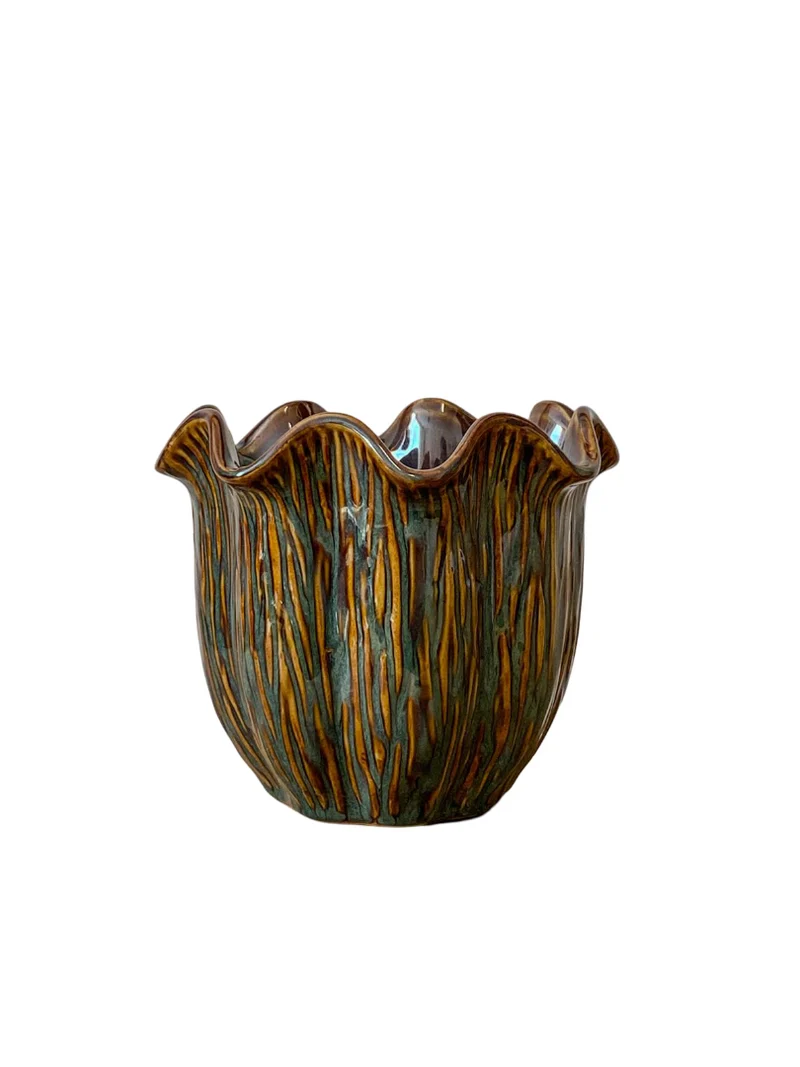 Pot ''Loire'' Keramiek D16,5 H14cm Dark Green