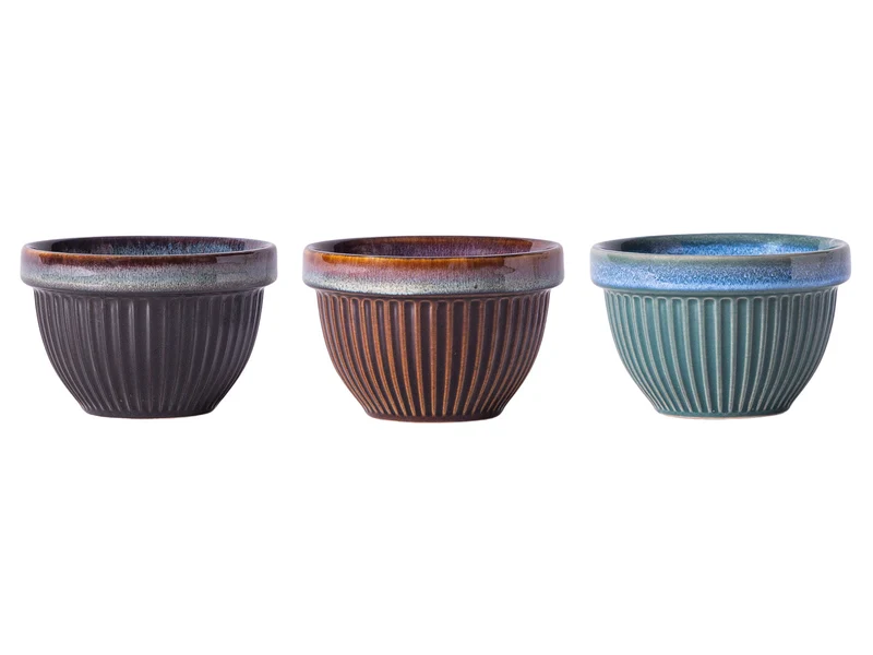Schaaltje 'rib' Ø9*5.8cm 170ml 3 assortie
