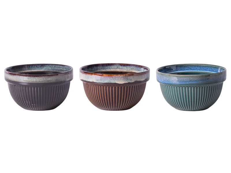 Schaaltje 'rib' Ø13,5*7,8cm 580ml 3 assortie