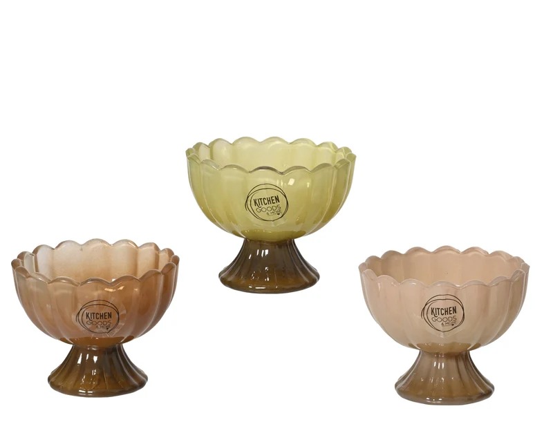 Schaal glas 3 assortie 9cm x 7.1cm