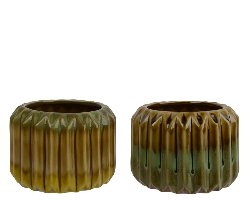 Planter porselein 2 assortie 10.5cm x 9cm