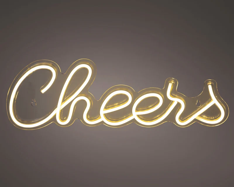 LED neon usb cheers steady binnen warm wit 1.6cm x 42cm x 14cm