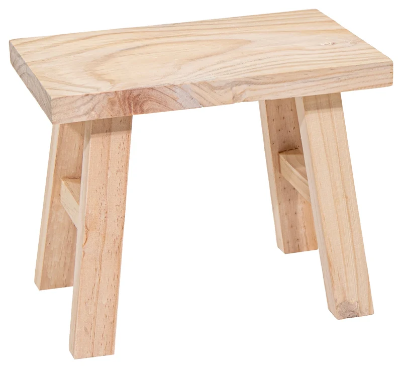 Kruk Senna hout naturel 31x19x25 cm