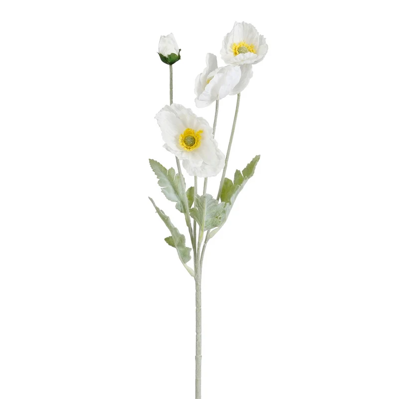 Klaproos wit Real Touch - l61cm