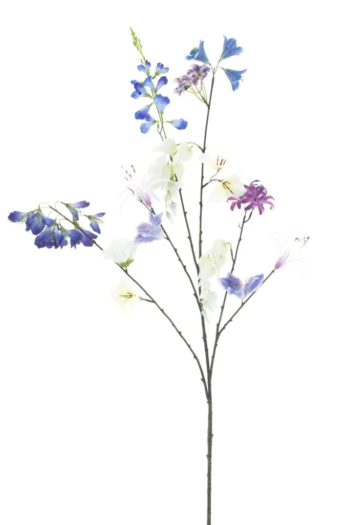 Mixed flower spray mixed blue 119cm