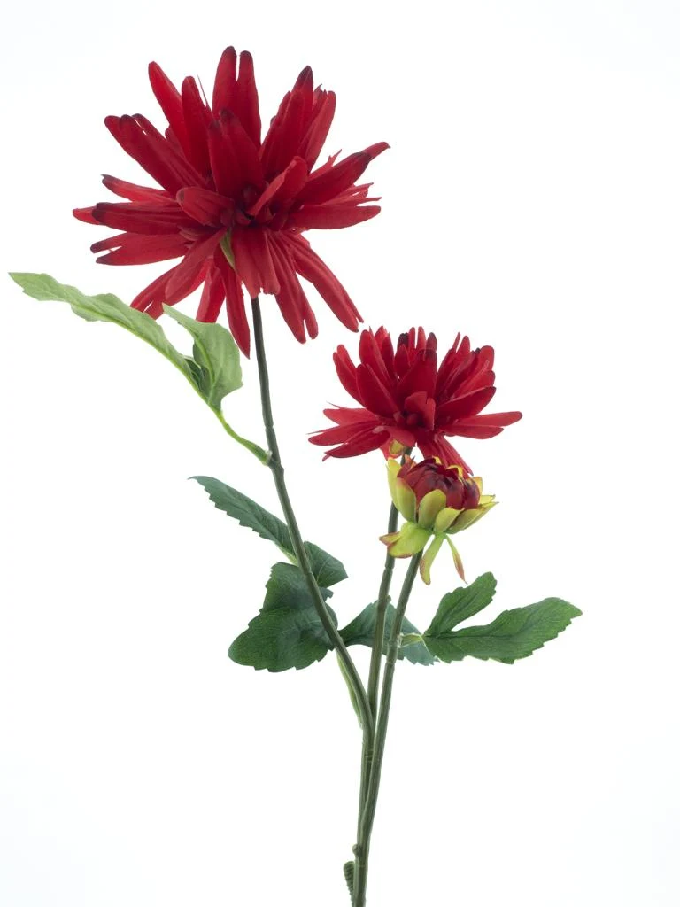 Dahlia spray New York red 76cm