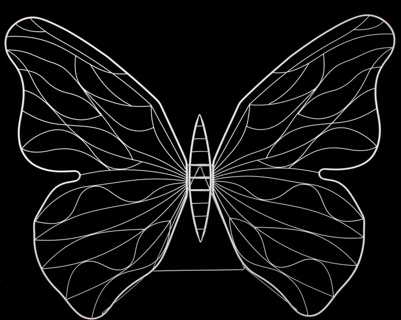 Vlinder 'Atlas' metaal wit 231x162cm