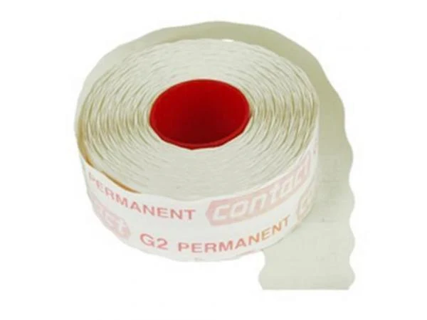 Rol prijsstickers enkel 12x26mm 1500st. permanent wit