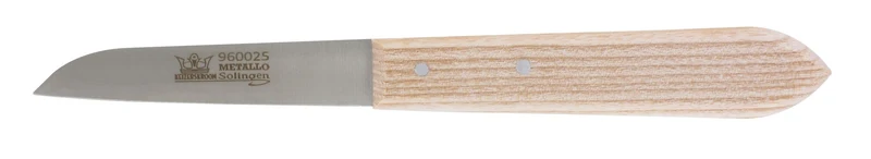 Aardappelschilmesje houten heft lang breed, Mes 90 mm, C60 staal, hout