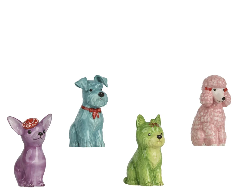 Hond dolomiet 4 assortie 8cm x 7.5cm x 12cm