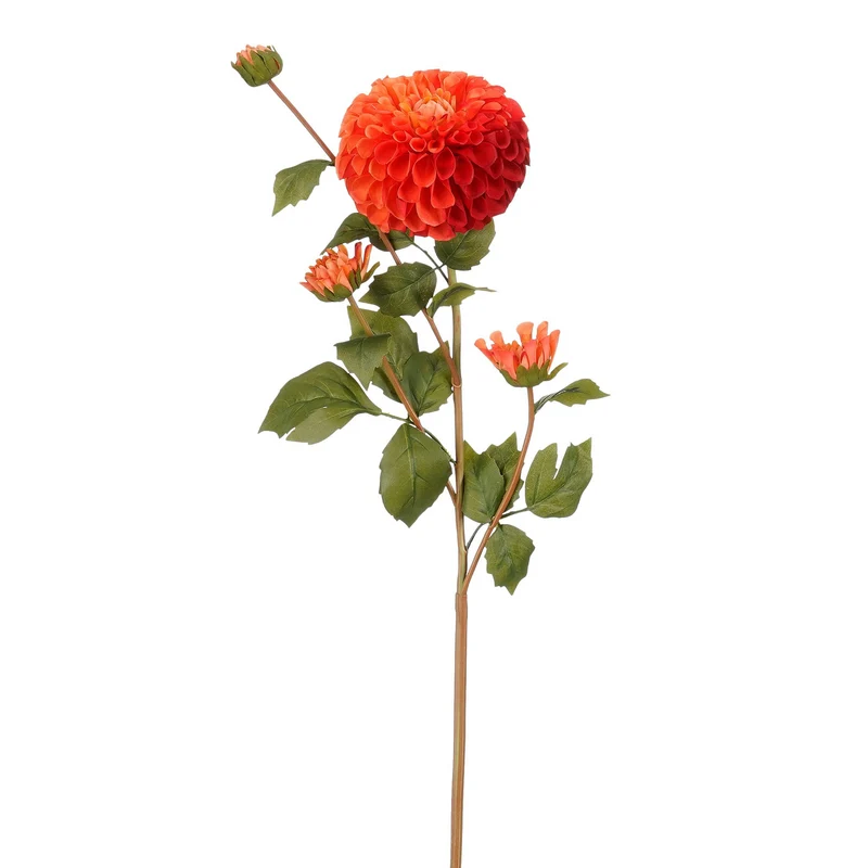 Dahlia oranje Real Touch - l78cm